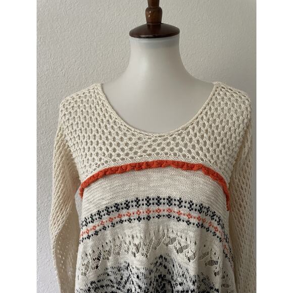 Anthropologie Sleeping on Snow Dress Crochet Asymmetric Print Knit - Picture 2 of 14